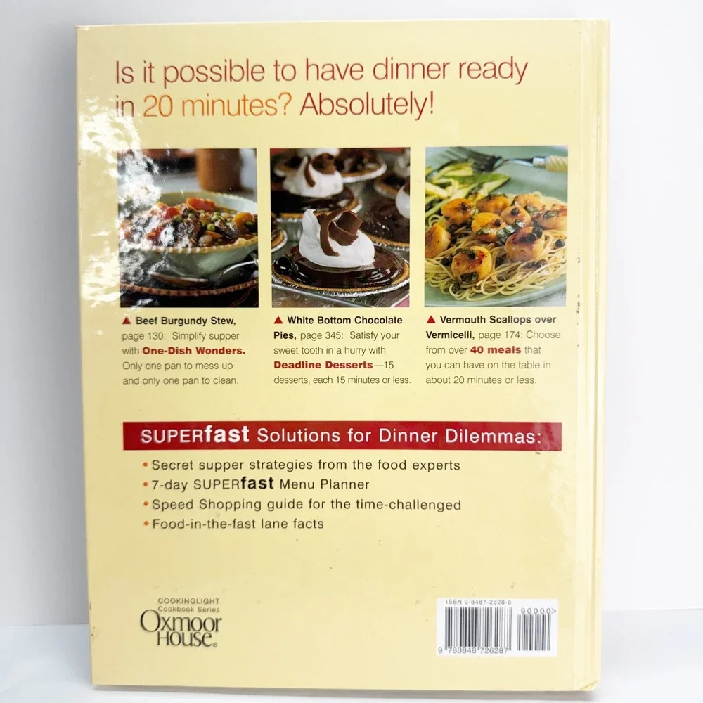 Cooking Light Superfast Suppers Cookbook Hardcover Oxmoor House 0848726286